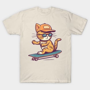 Funny cat on skateboard T-Shirt